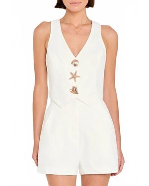 Amanda Uprichard Paltrow V-Neck Vest - White