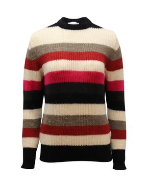IRO Ribbed Striped Knit Sweater - Red