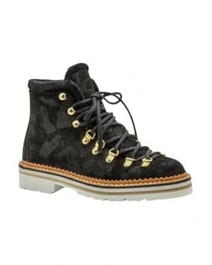 Fracap Suede Lace Up Boots - Black