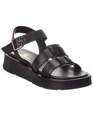 La Canadienne Acorn Leather Platform Sandal - Black