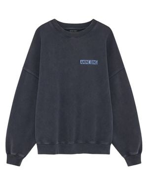 Anine Bing Relaxed-Fit Cotton Sweatshirt With Graphic Palm Design - Blue