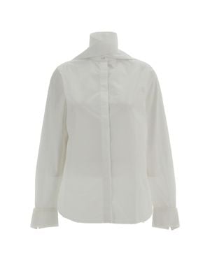 7 For All Mankind Bow Cotton Shirt - Gray
