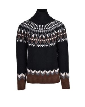 Dondup Wool-Blend Ribbed High Neck Sweater - Black