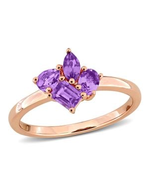 Mimi & Max Multi-Gem Cluster Ring Sterling - Purple