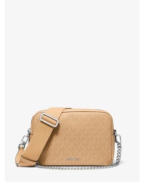 Michael Kors Bryant Medium Signature Logo Camera Crossbody Bag - Natural