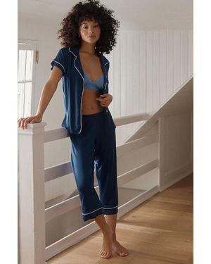 Eberjey Gisele Crop Sleep Set - Blue