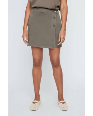 Renuar Wrap-Front Mini Skorts - Green