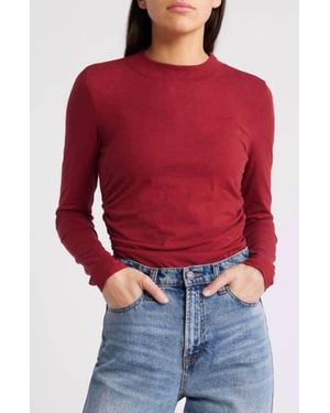 Nation Ltd Rita Mock Neck Long Sleeve Top - Red