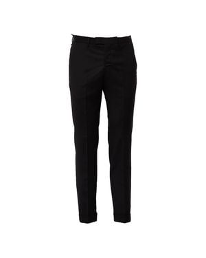 PT01 Master Super 110's Stretch Flannel Pants - Black