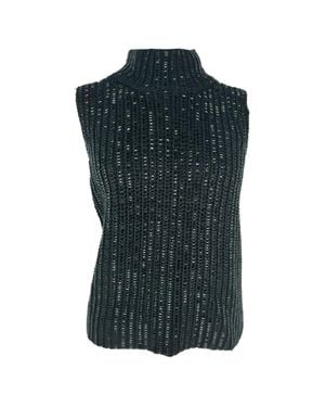 Ermanno Scervino Knitted Turtleneck Sleeveless Top - Green