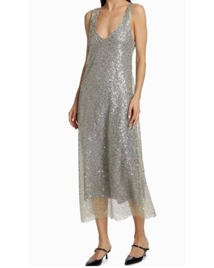 Vince Sequin Slip Dress - Gray