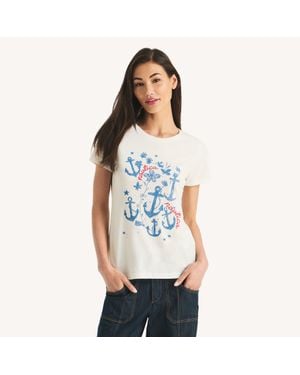 Nautica Anchors Graphic T-Shirt - Blue
