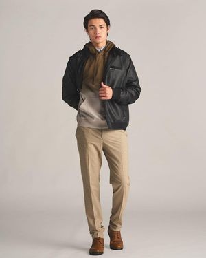 Members Only Faux Leather Iconic Racer Jacket - Brown