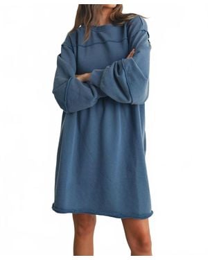 Buttermelon Full Sleeve Mini Dress - Blue