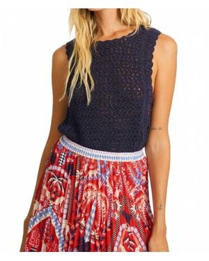 Caballero Amelie Crochet Top - Blue