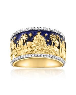 Ross-Simons Topaz And Enamel Nativity Ring - Metallic