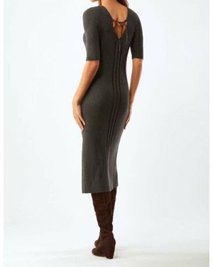 ecru Traveling Rib Dress - Black