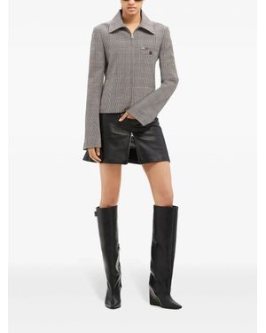 Courreges Zipped Prince Of Wales Jacket - Gray
