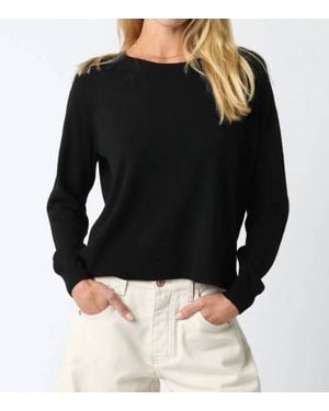 Olivaceous Natalie Relaxed Fit Knit Sweatshirt - Black