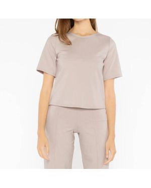 Ripley Rader Ponte Knit Short Sleeve Top Extended - Natural