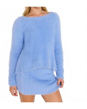 MINKPINK Elidi Knit Mini Skirt - Blue