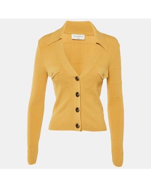 Sandro Knit Polo Neck Cardigan - Yellow