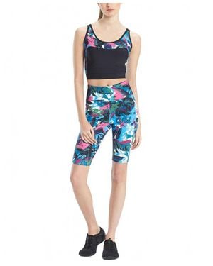Natori Active Solstice Cropped Sports Tank Top - Blue