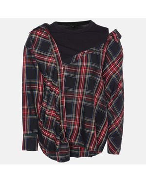 Maje Plaid Checked Asymmetric Shirt - Blue