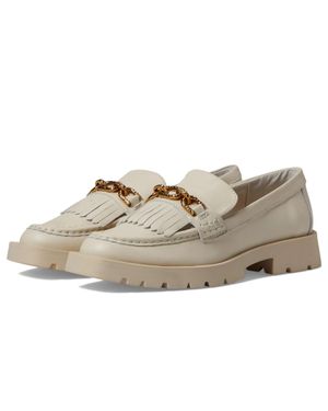 Dolce Vita Erna Loafers Ivory Leather Slip On Shoes Htat1724 - Metallic