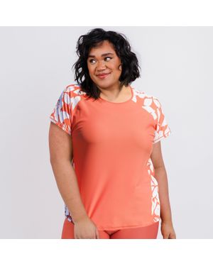 Calypsa Loose Fit Short Sleeve Adele Swim Top - Blue