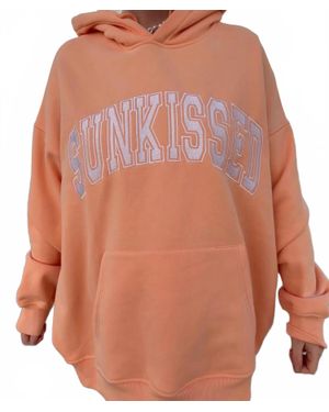 Sunkissed Coconut Junior's Varsity Embroidered Hoodie - Orange