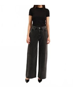 DAZE Wonderer Mid Rise Palazzo Jeans - Black