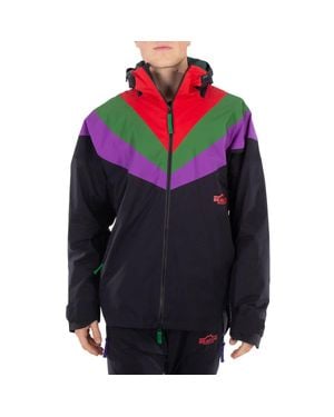 Kolor Colorblock Hooded Nylon Jacket - Blue