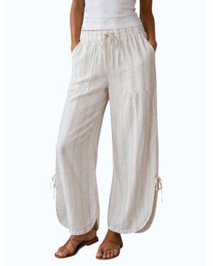 Cozy Co. Striped Chinched Leg Pant - Gray