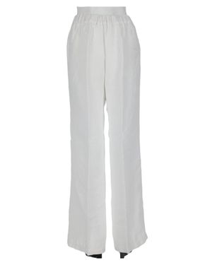 120% Lino Relaxed-Fit Linen Wide-Leg Pants - White