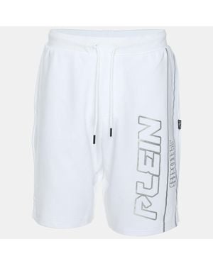 Philipp Plein Jersey Logo Printed Short - White