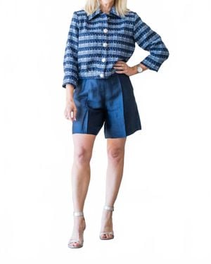 L'Agence Jia Crop Jacket - Blue