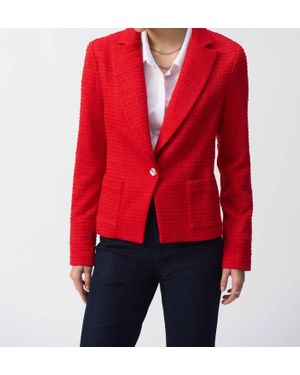 Joseph Ribkoff Bouclé Fitted Blazer - Red