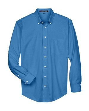 Devon & Jones Crown Collection Oxford Woven Dress Shirt - Blue