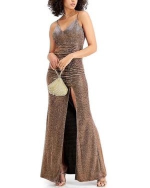 Emerald Sundae Juniors Glitter Maxi Evening Dress - Multicolor