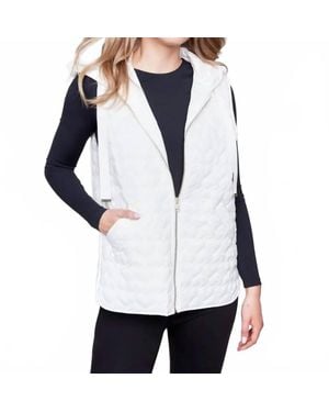 Charlie b Heart Sleeveless Quilted Vest - White