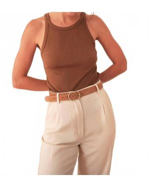 Laura Laval Paris Basic Ribbed Knit Tank Top - Brown