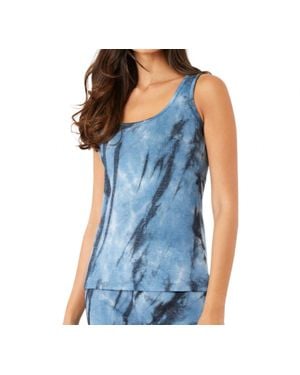 French Kyss Marble Wash Tank Top - Blue