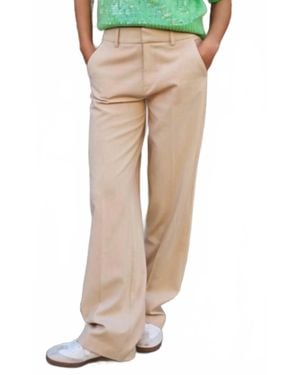 EsQualo Straight Leg Trouser Pant - Natural