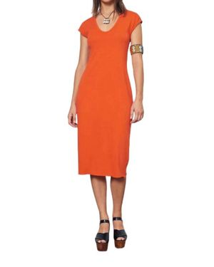 Raquel Allegra Zanzibar Midi Dress - Orange