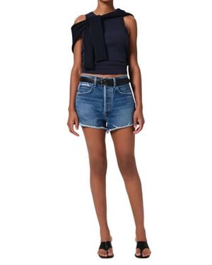 Citizens of Humanity Marlow Raw Hem Denim Short - Blue