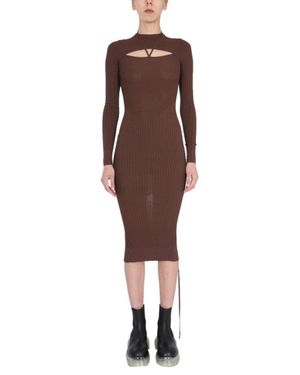 ANDREADAMO Dress With Cut Out Detail - Brown