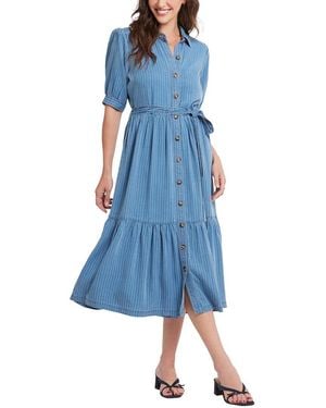 NYDJ Kate Ruffle Dress - Blue
