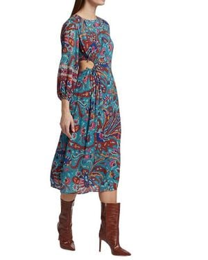 Ba&sh Monica Cut Out Midi Dress - Blue