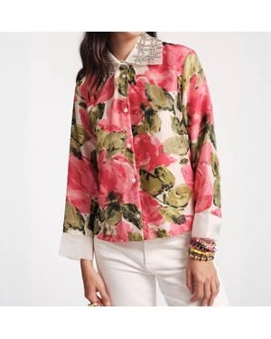 Frances Valentine Gloria Long Sleeve Blouse Top - Pink